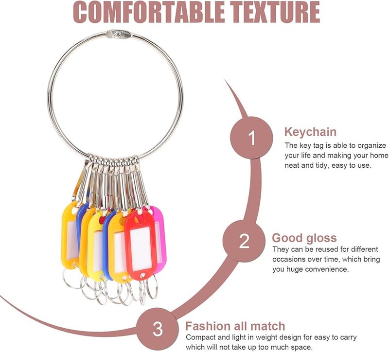 Stainless Steel Color Coded Key Tags With Rings For Home Office Hotel Organization - Image 3